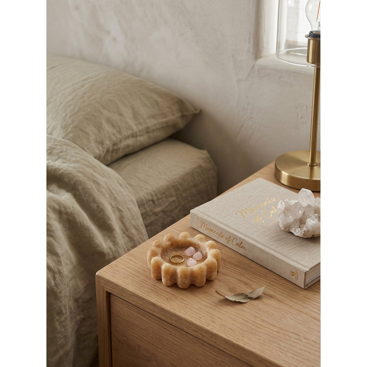 Scalloped Marble Catchall Dish, third front view