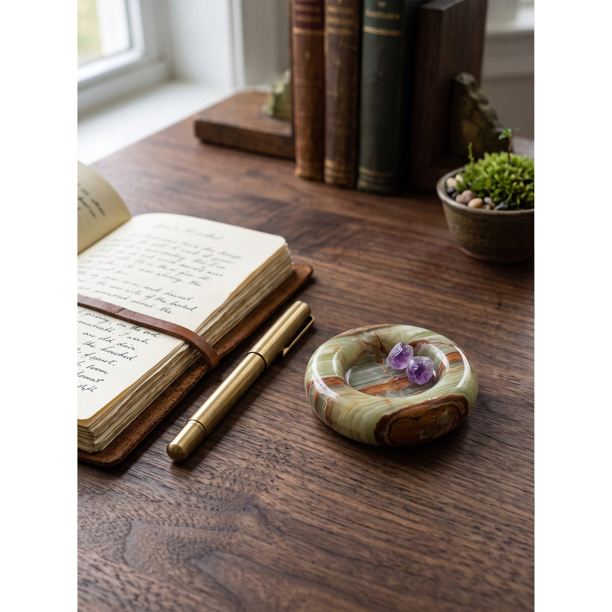 Scalloped Marble Catchall Dish, paired with a second piece