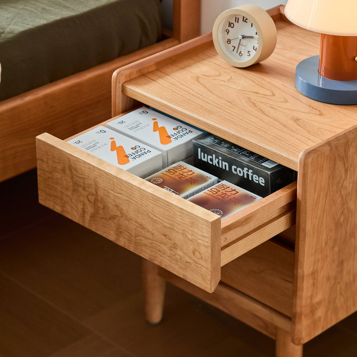 Scandinavian Cherry Wood Side Table VISTA