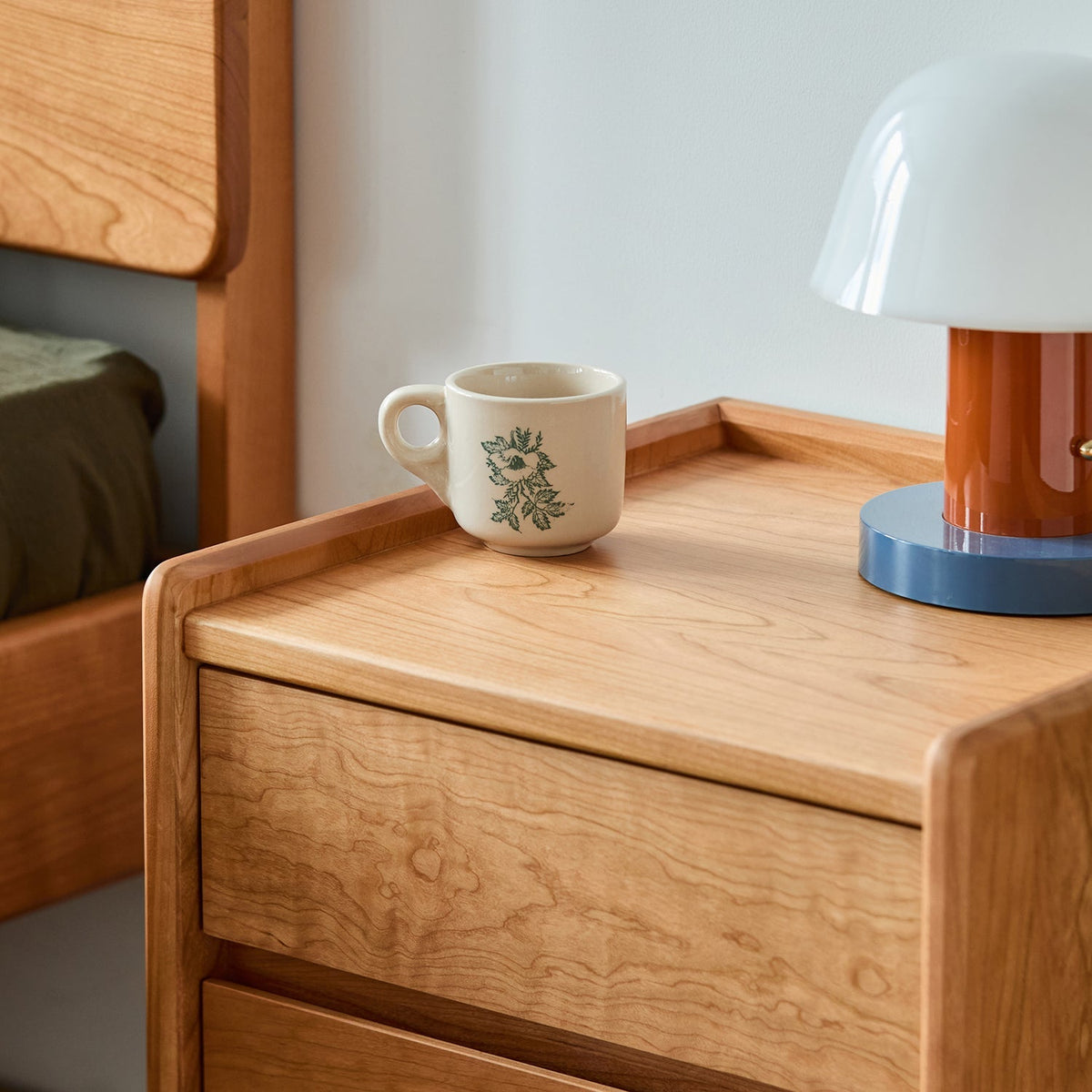 Scandinavian Cherry Wood Side Table VISTA