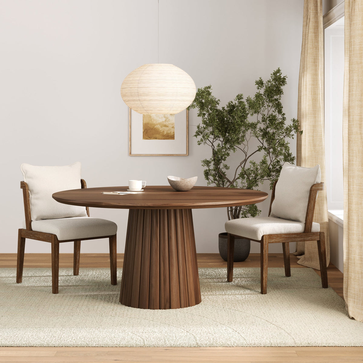 Scandinavian Dining Chair with Back Dark Brown (Set of 2), styled in a real room