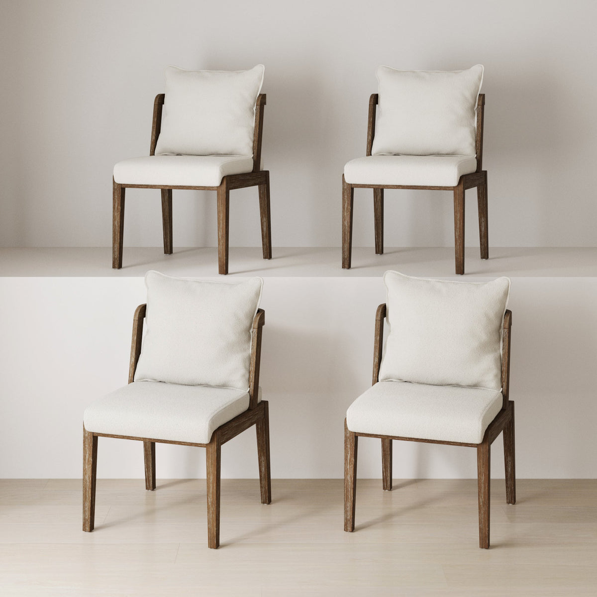 Scandinavian Dining Chair with Back Dark Brown (Set of 4), alternate studio angle
