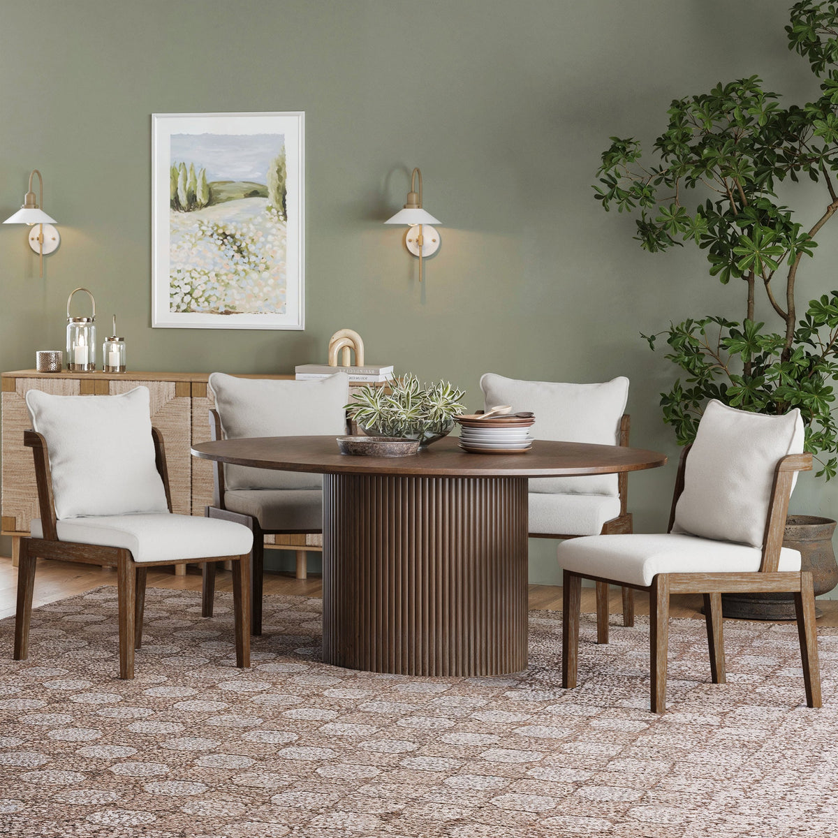 Scandinavian Dining Chair with Back Dark Brown (Set of 4), styled in a real room