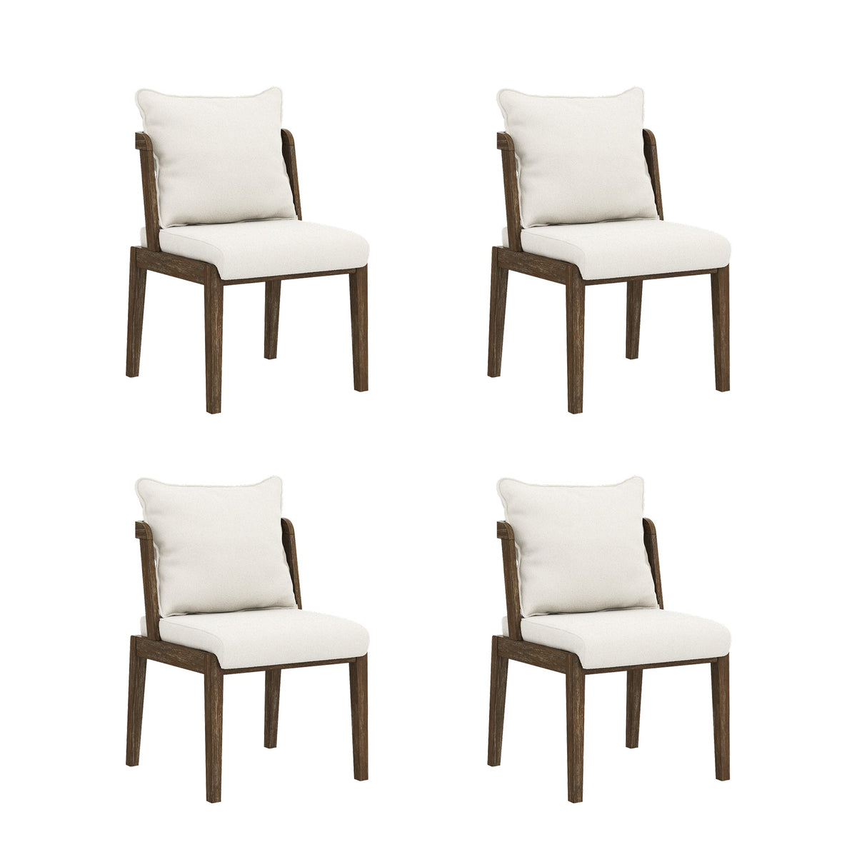 Scandinavian Dining Chair with Back Dark Brown (Set of 4), studio shot