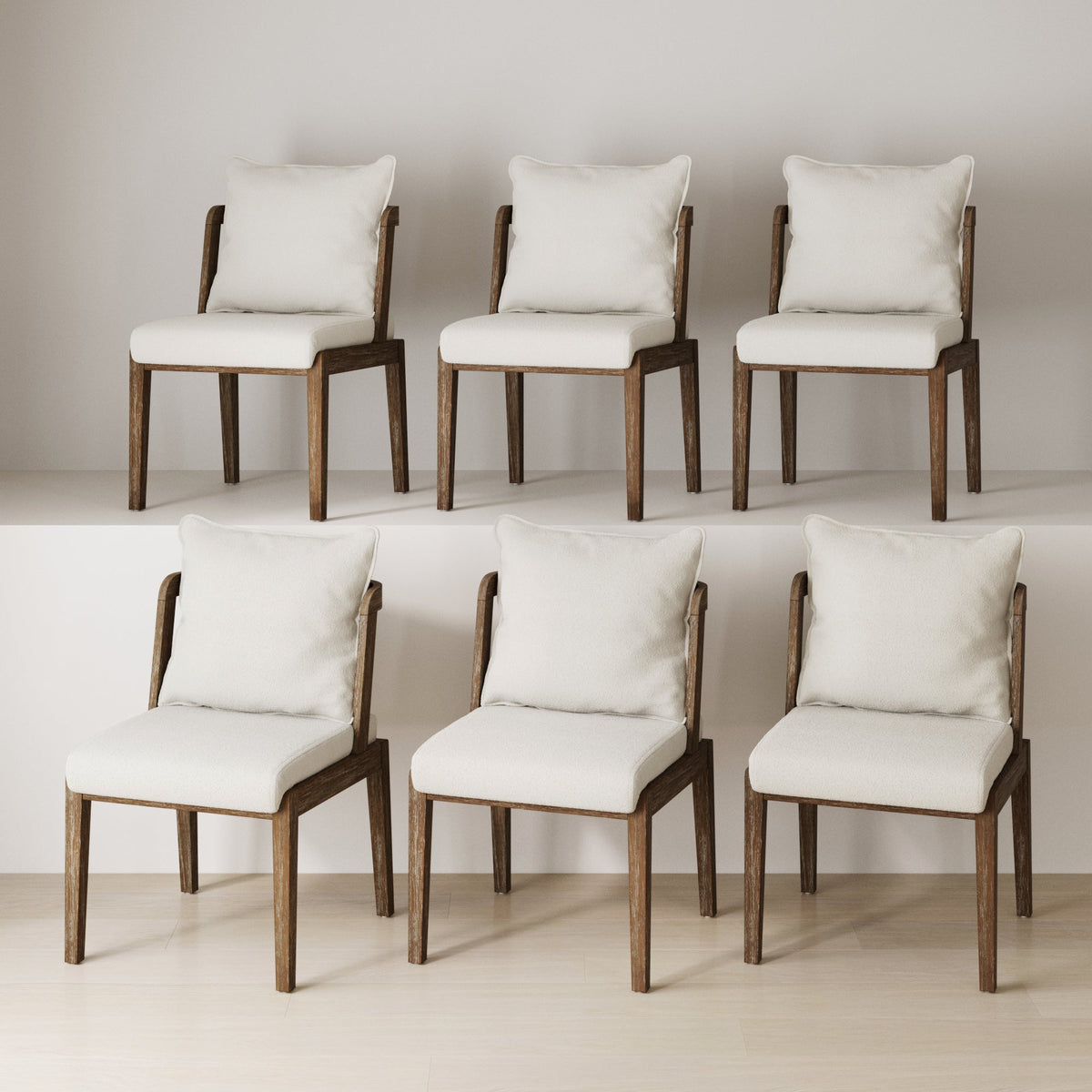 Scandinavian Dining Chair with Back Dark Brown (Set of 6), alternate studio angle