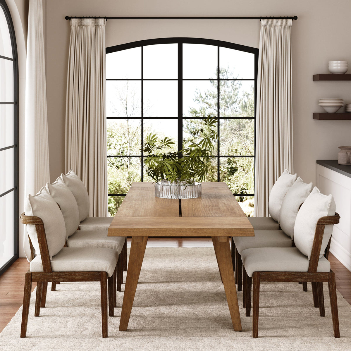 Scandinavian Dining Chair with Back Dark Brown (Set of 6), styled in a real room