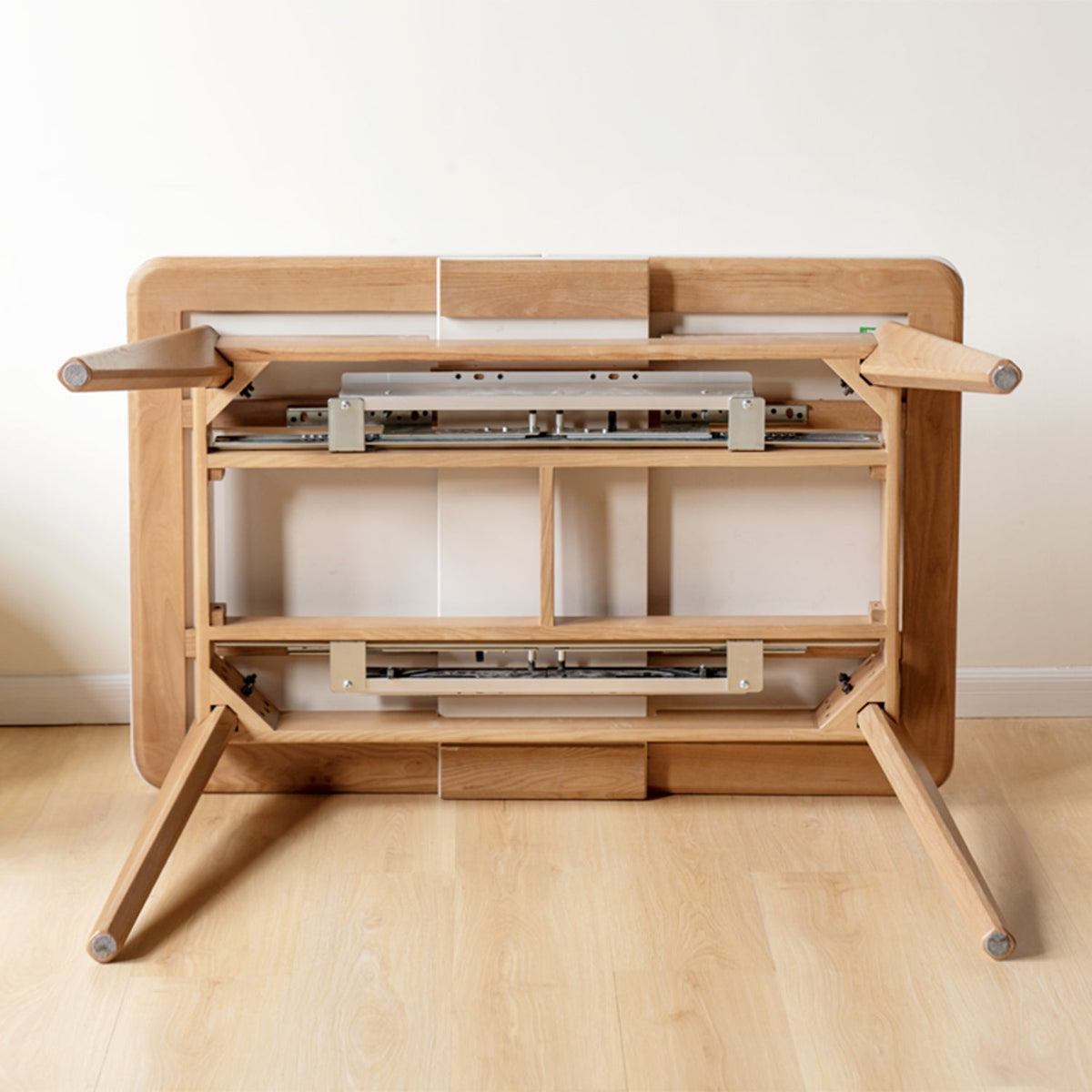 Scandinavian Oak Wood Sintered Stone Extendable Dining Table SHIFT