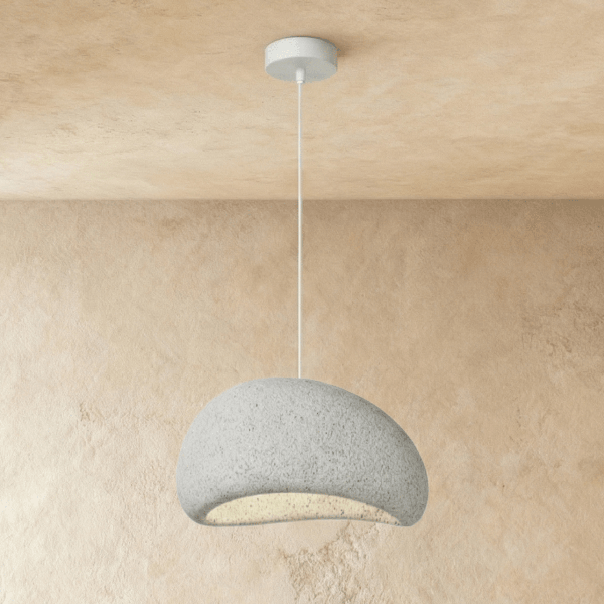 Shibui Sand Metal Pendant Light, full fixture front view