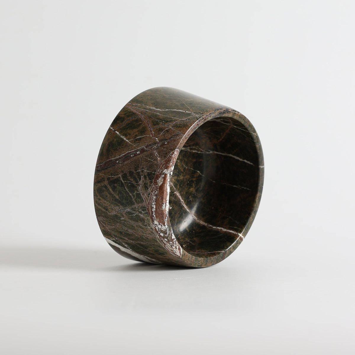 Sierra Marble Pet Bowl, third side profile