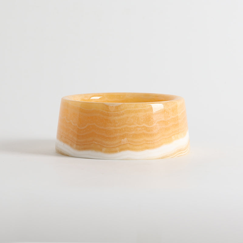 Sierra Marble Pet Bowl, third surface and finish close up