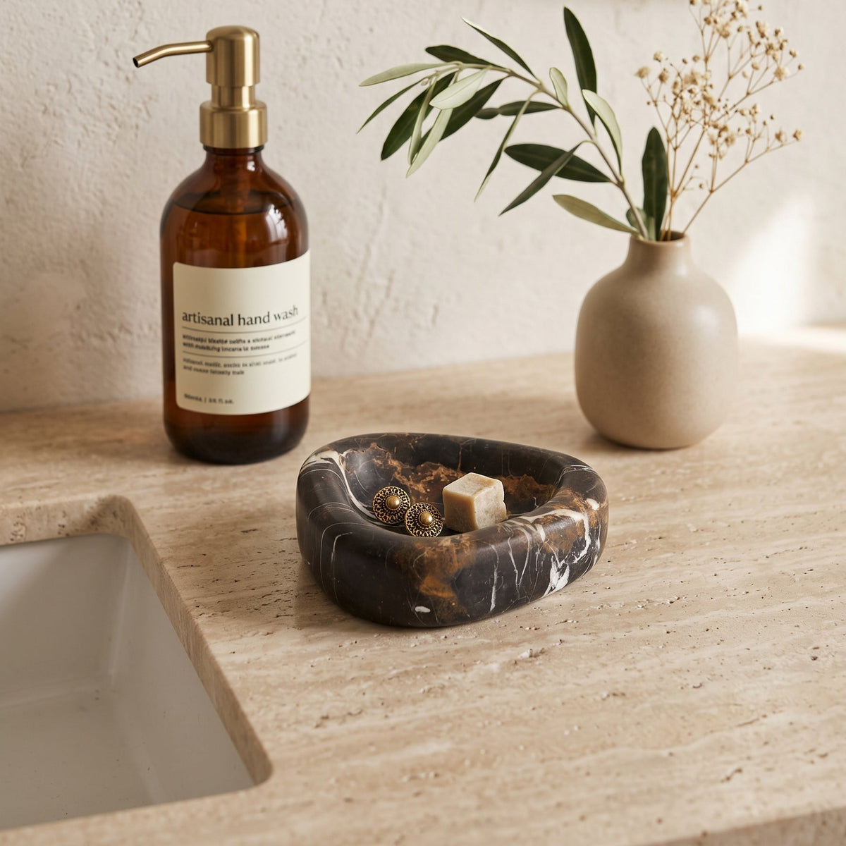Sierra Stone Trinket Dish, top down view