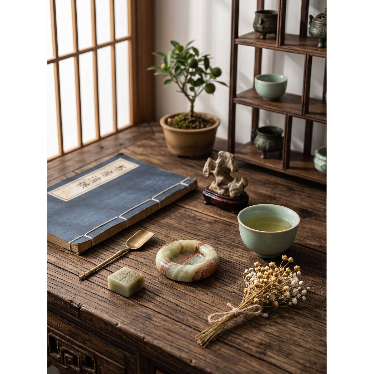 Sierra Stone Trinket Dish, stone and finish close up