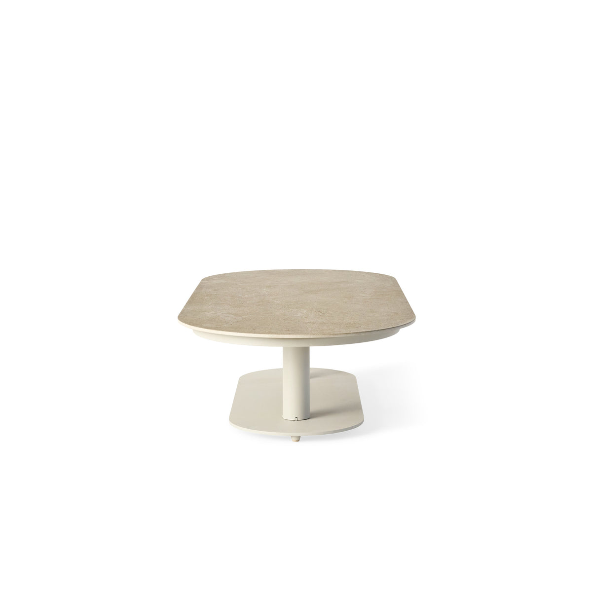 Silverado Dune Aluminum Coffee Table, styled in a living space