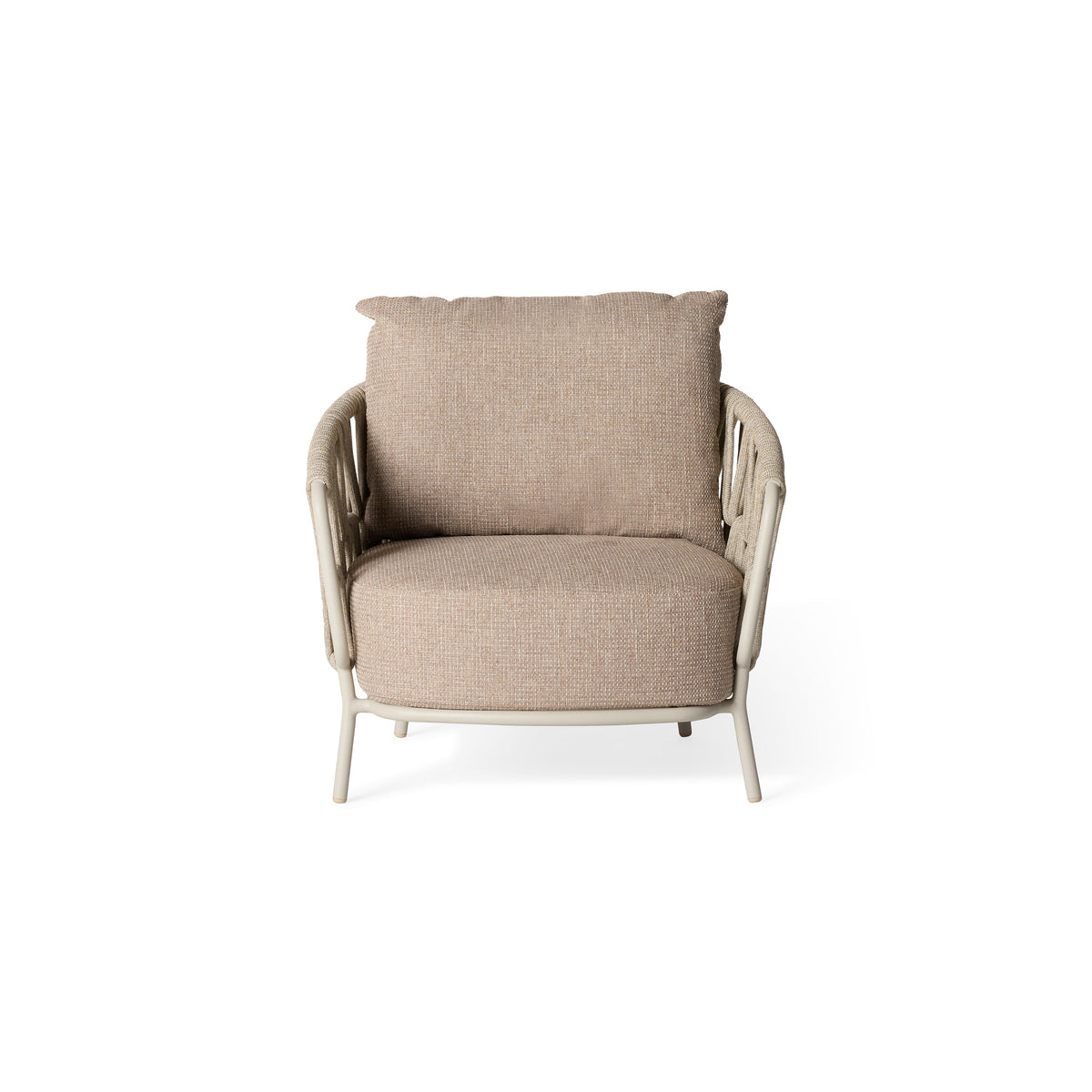 Silverado Dune Aluminum Lounge Chair, Fawn, full view at an angle