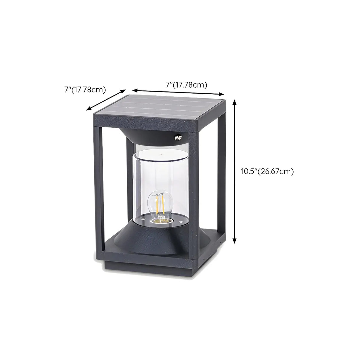 Simple Square Solar Outdoor Pathway Table Lamp Pillar Light