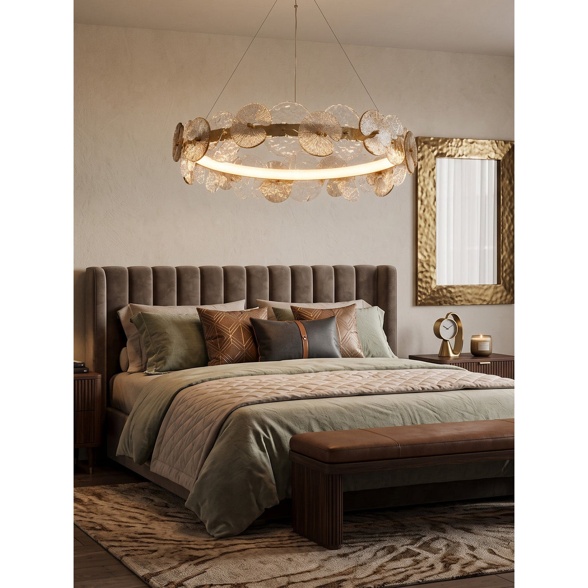 Sorelis Water Lily Ring Chandelier, second full fixture view