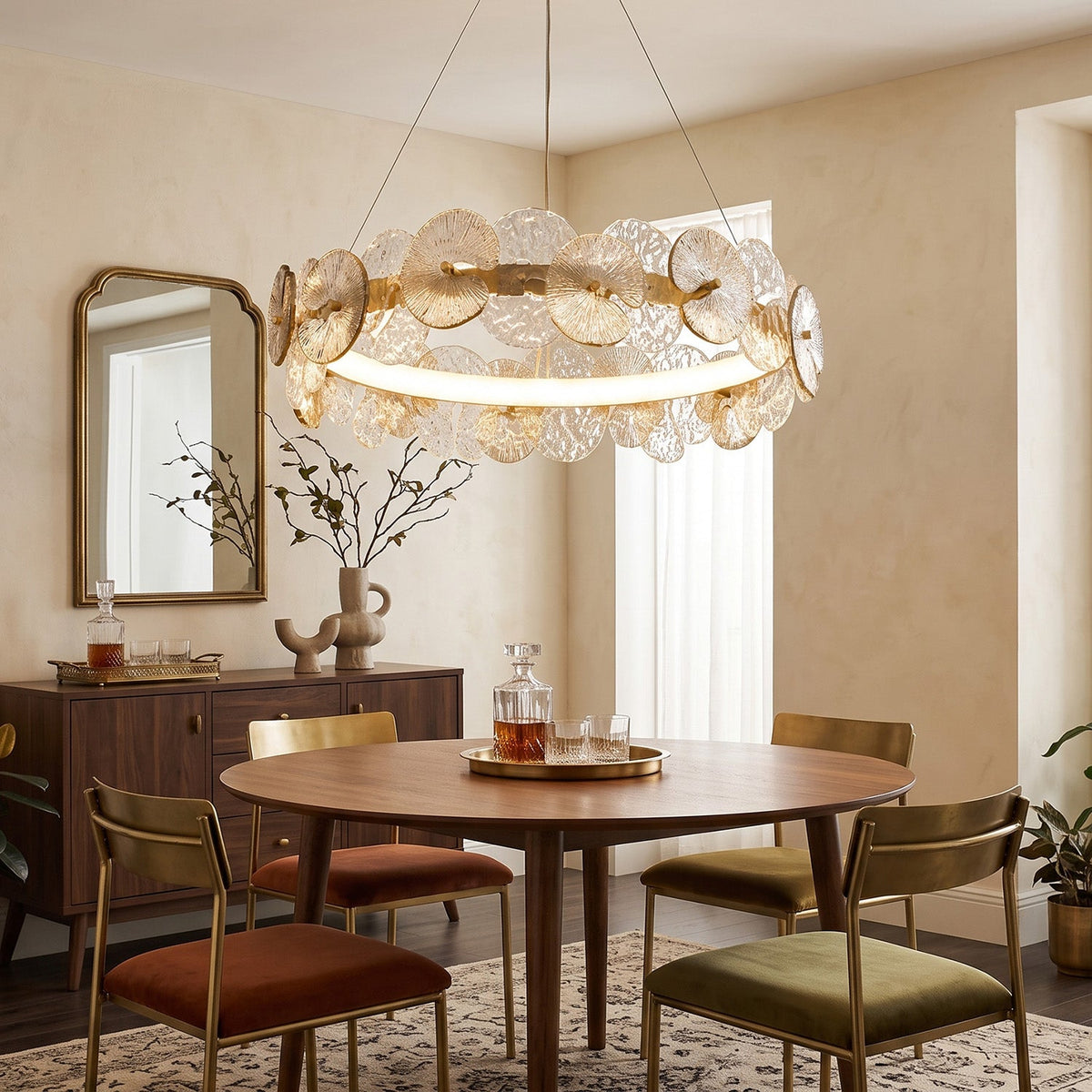 Sorelis Water Lily Ring Chandelier, side profile