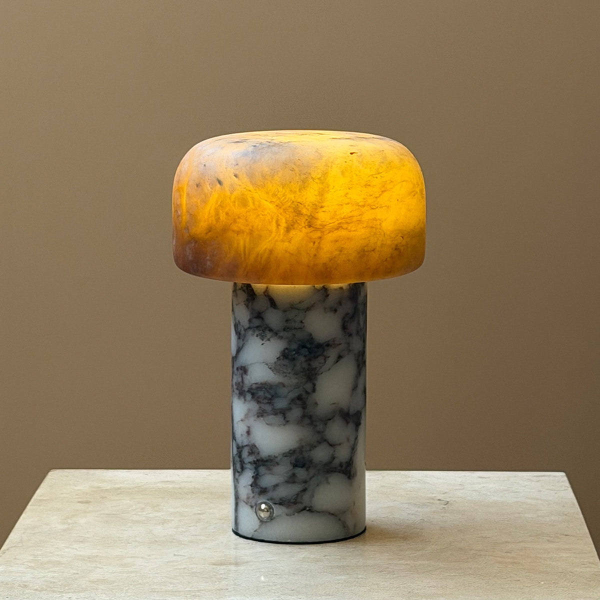 Sorvane Marble Alabaster Table Lamp, third close up of the stone