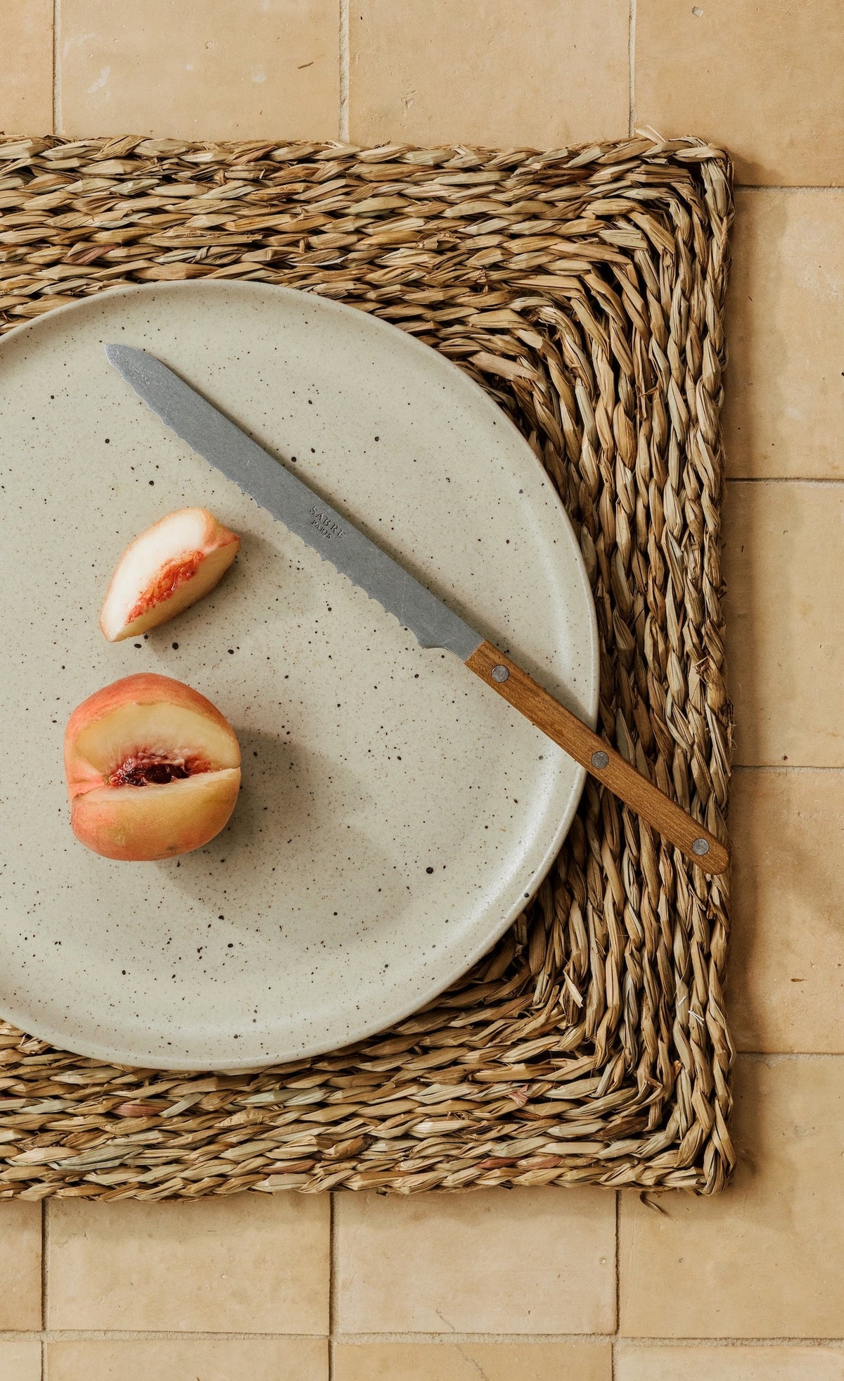 Square Seagrass Placemats, Set of 4, draped and styled view
