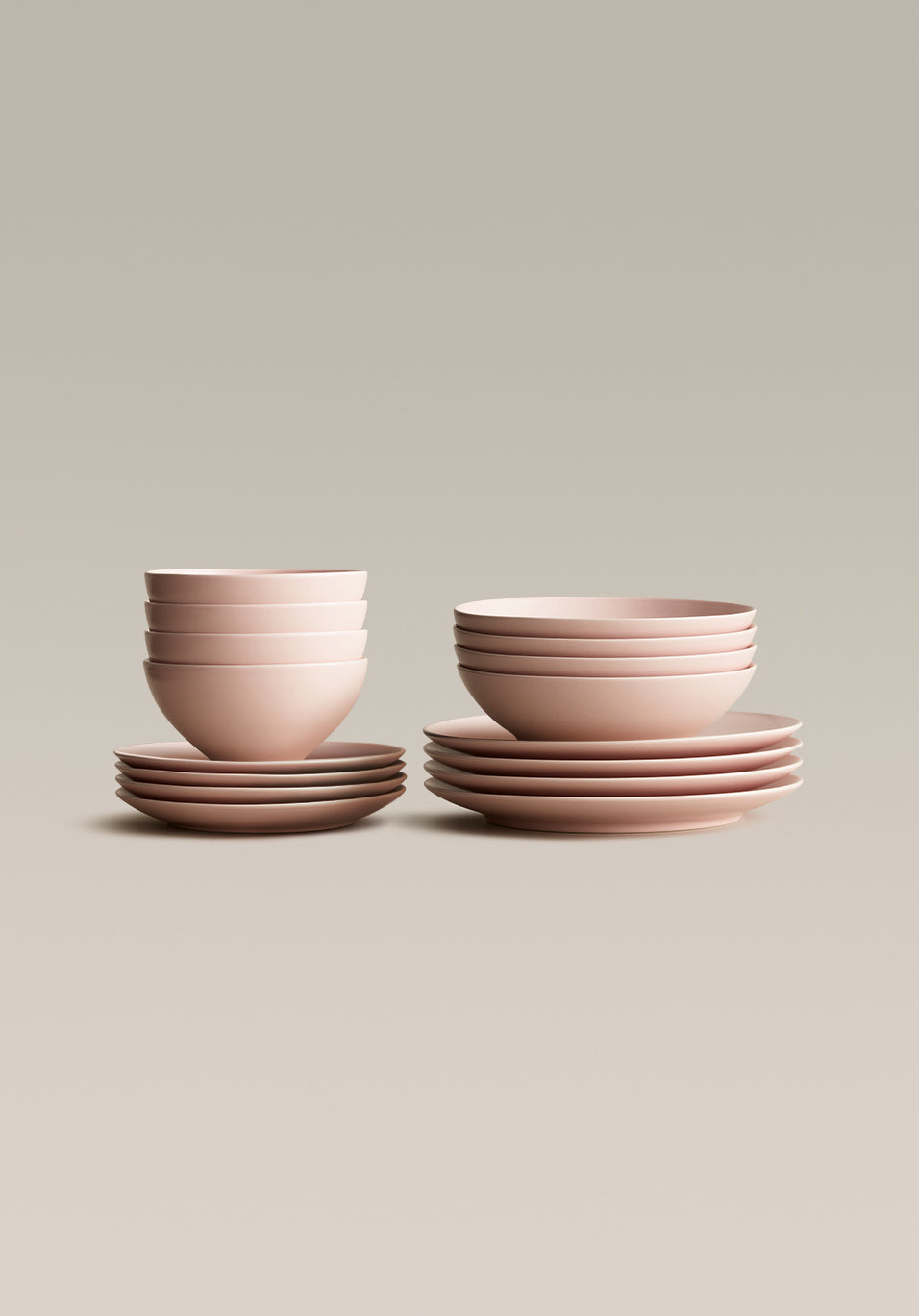 Stoneware Core Set, Daybreak, nested stack detail