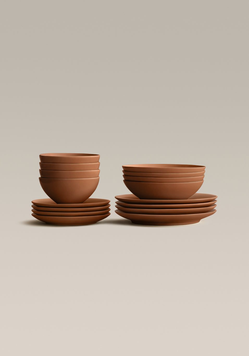 Stoneware Core Set, Moon Terra Cotta, underside and base detail