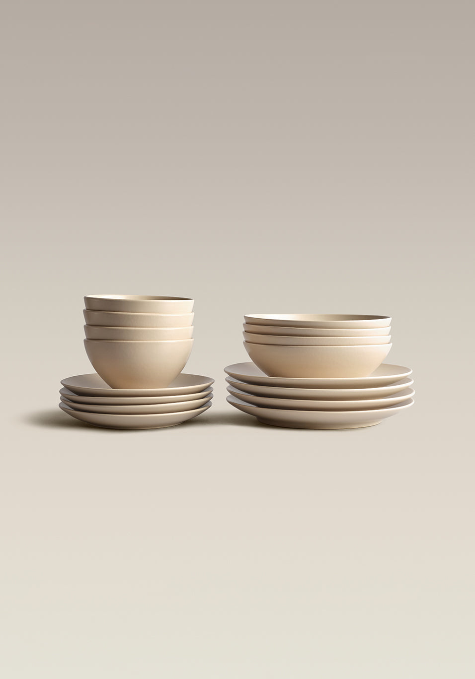 Stoneware Core Set, Dune, the full set together