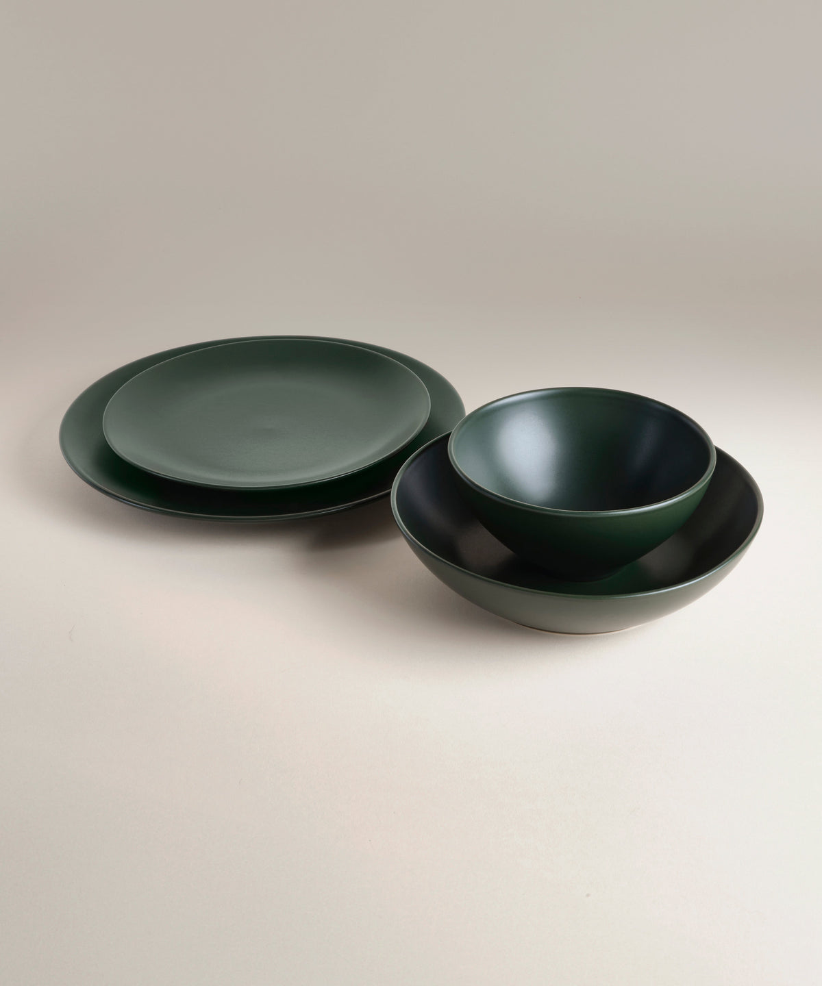 Stoneware Core Set, Balsam, second place setting in use