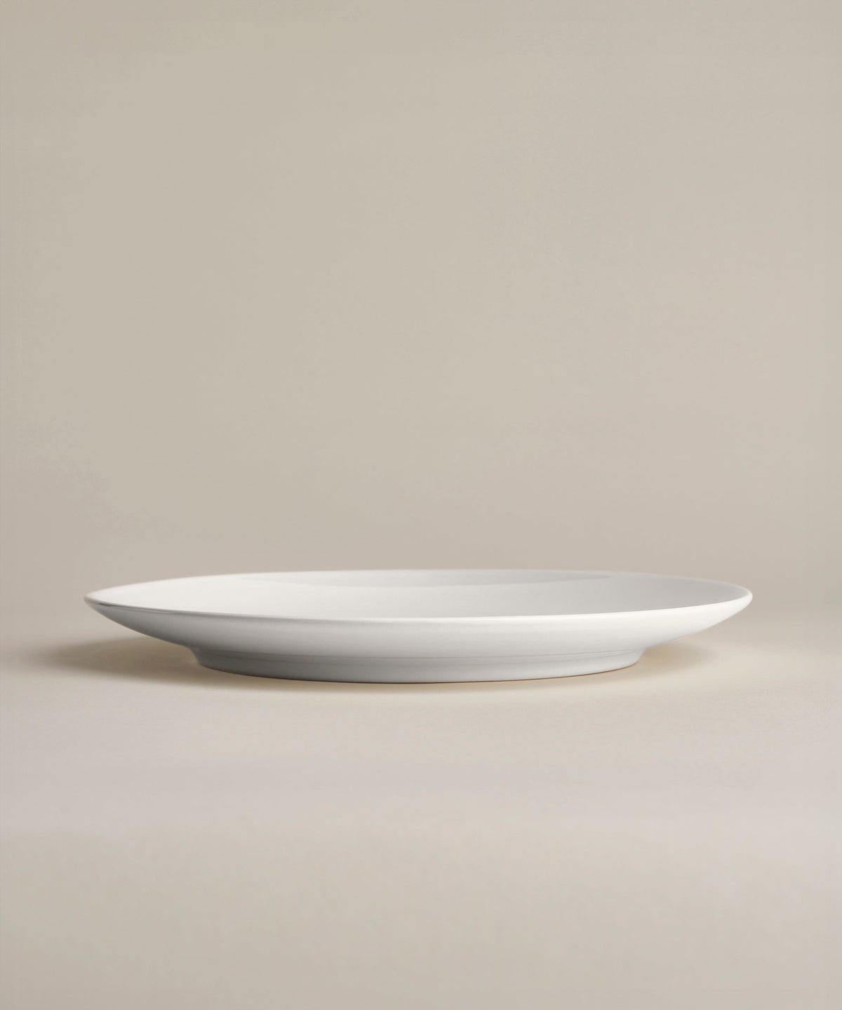 Stoneware Glossy Big Plate Set, Moon, held in hand for scale