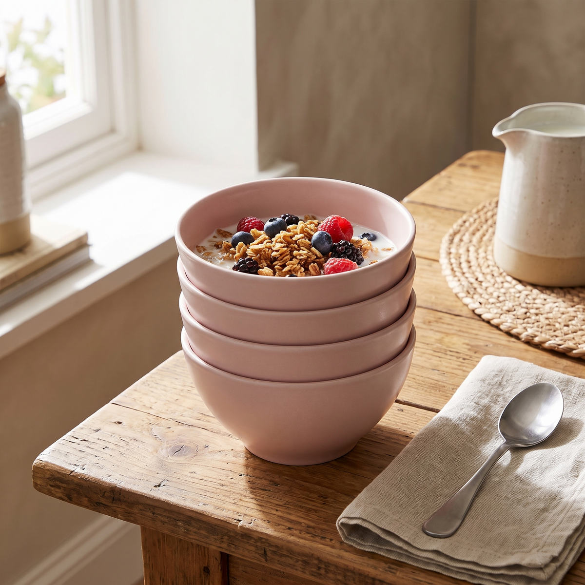 Stoneware Mini Bowl Set, stacked view