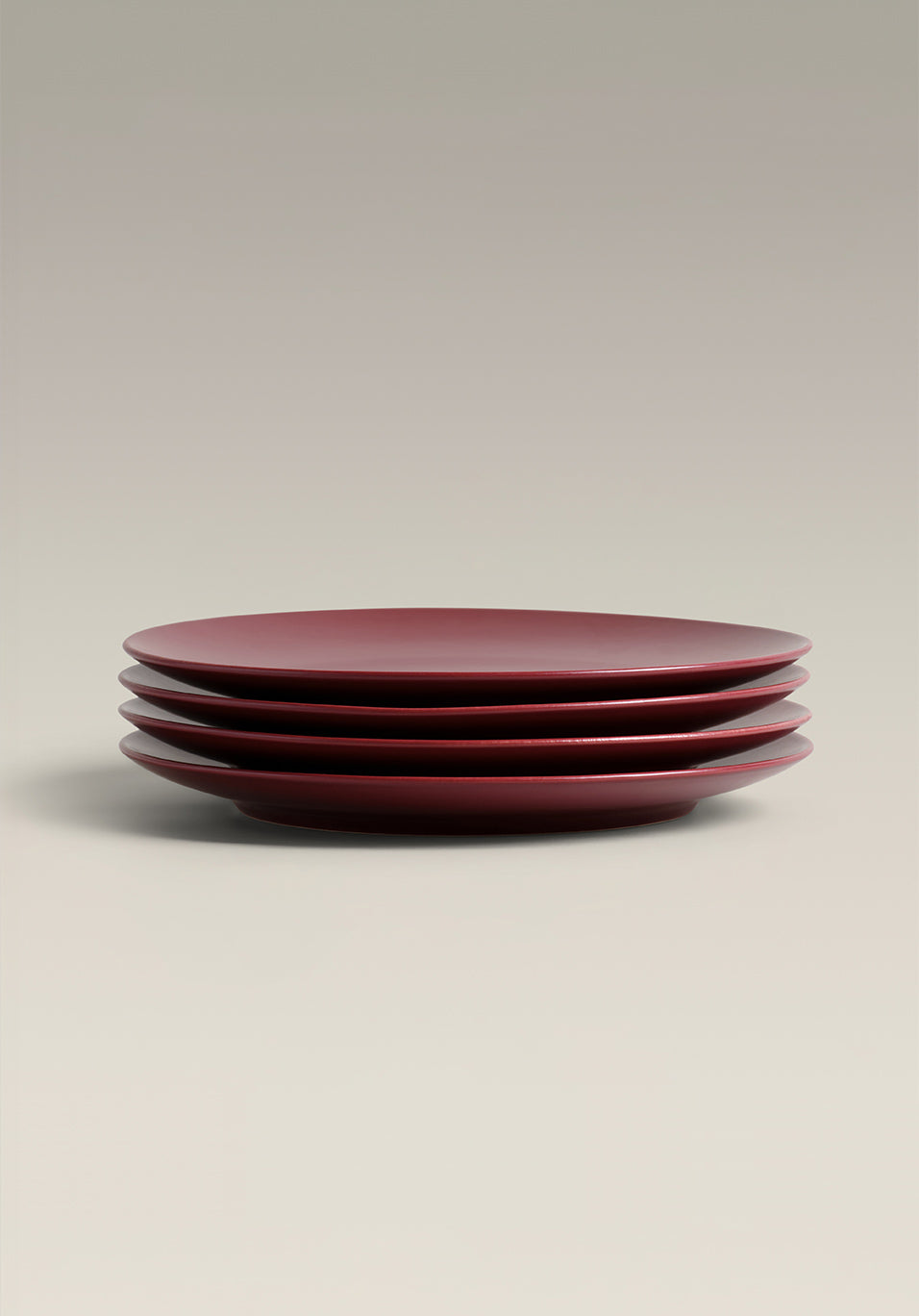 Stoneware Small Plate Set, Plum, stacked