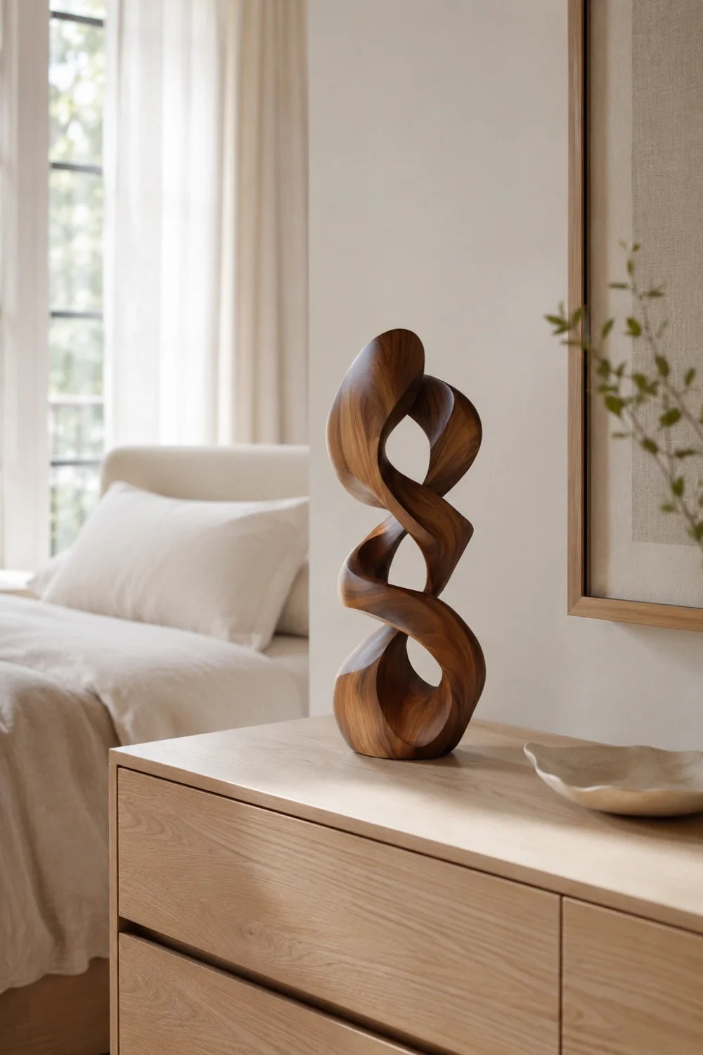 Summit Abstract Wood Sculpture, surface texture close up