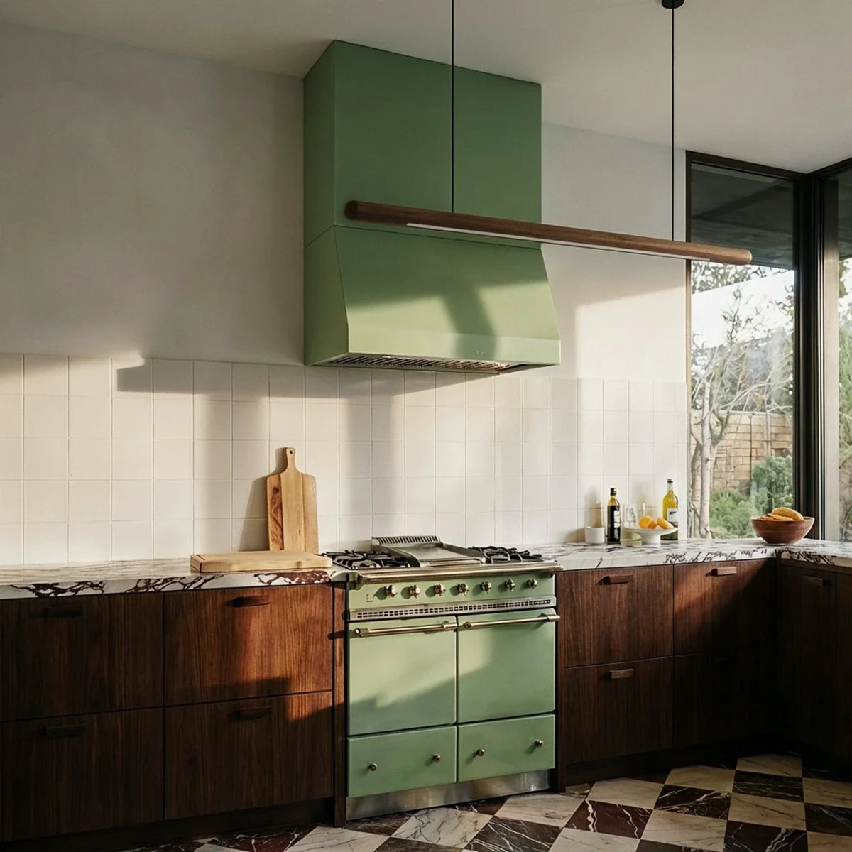 Svelte Walnut Pendant Light, top of the shade in detail