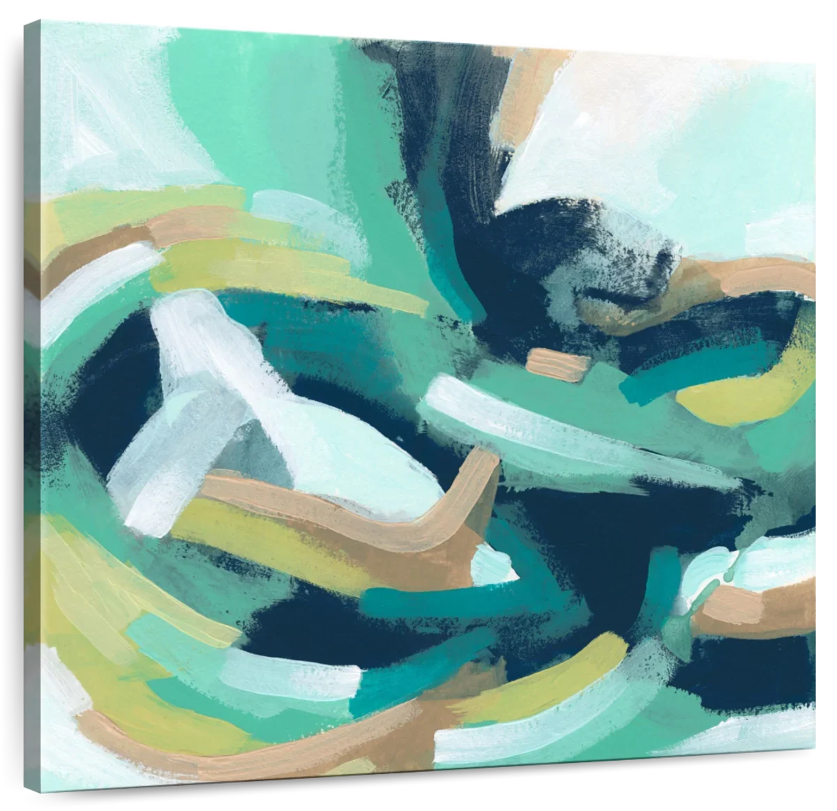 Teal Swirl Abstract IV Wall Art, full print view
