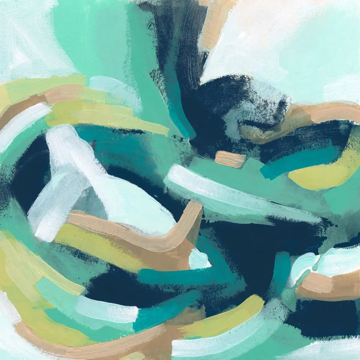 Teal Swirl Abstract IV Wall Art, artwork detail