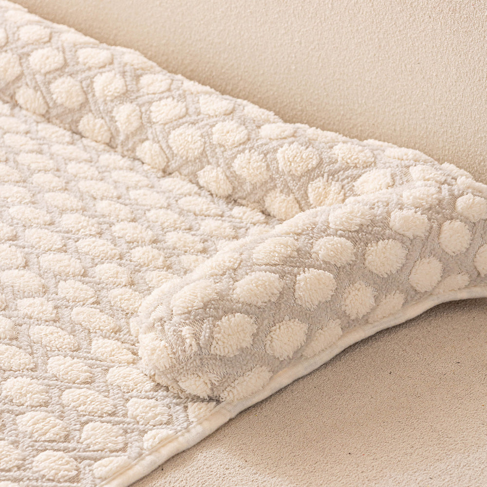 Textured Dot Plush Pet Sofa Bed, second styled room view