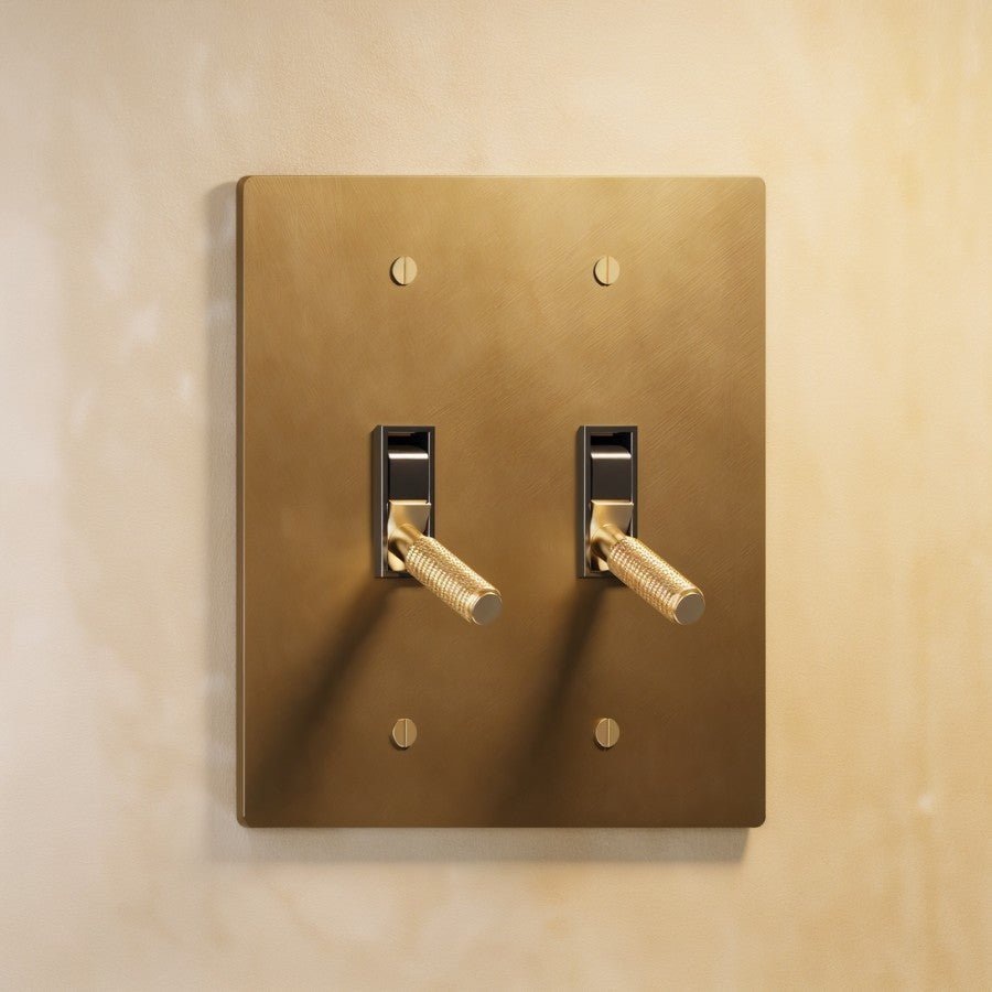 The Architectural Brass 4-Way Toggle Switch (1 to 5 Gang), top down view