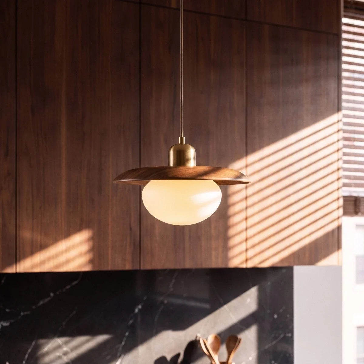 Velaro Pendant Light, finish and hardware close up