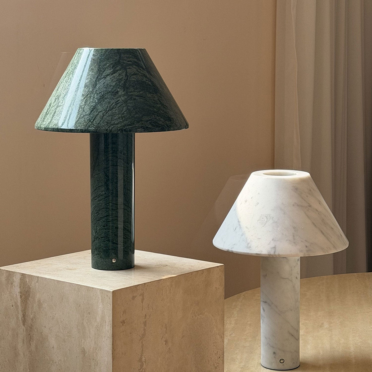 Verdelle Marble Rechargeable Table Lamp, second diffuser detail