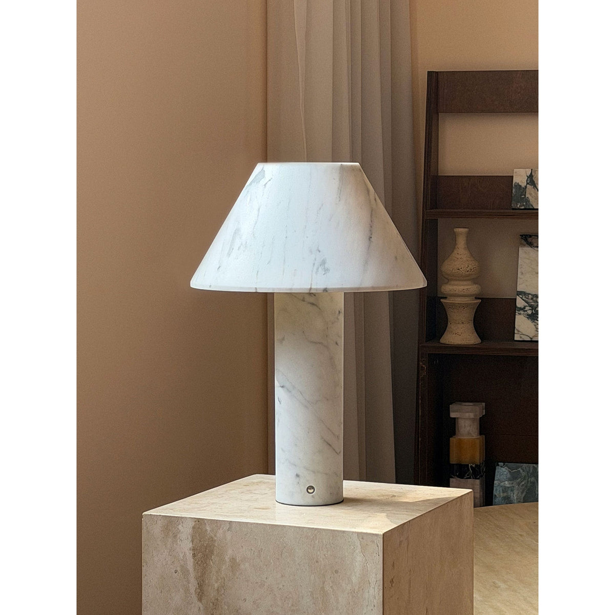Verdelle Marble Rechargeable Table Lamp, second side profile