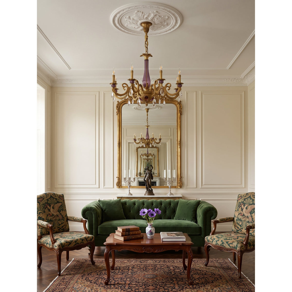Verona Chandelier, second shade and diffuser detail
