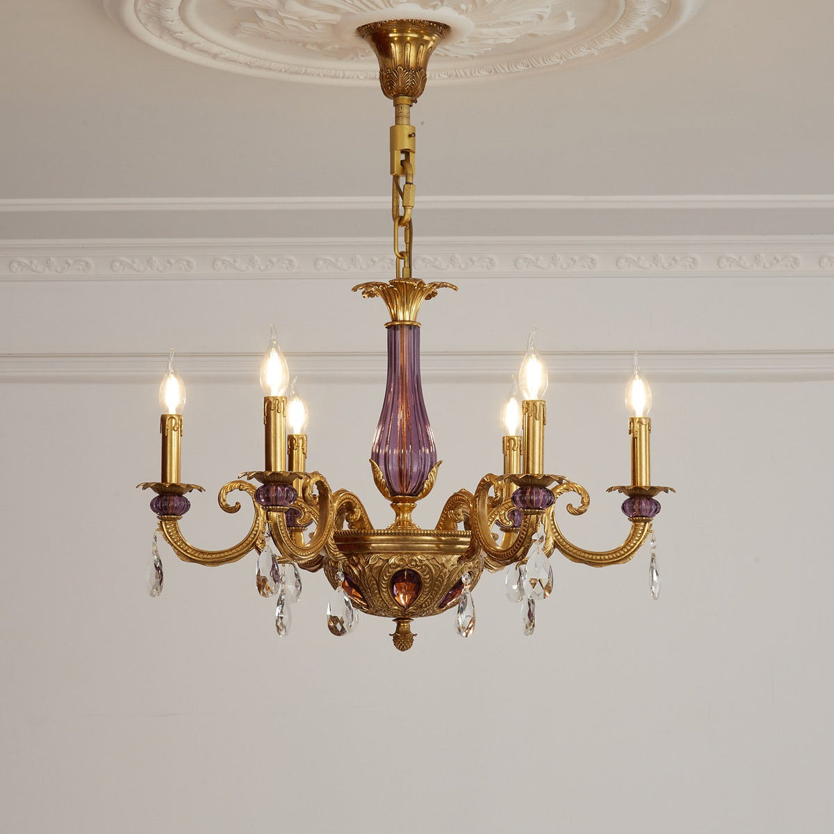 Verona Chandelier, second canopy and stem detail