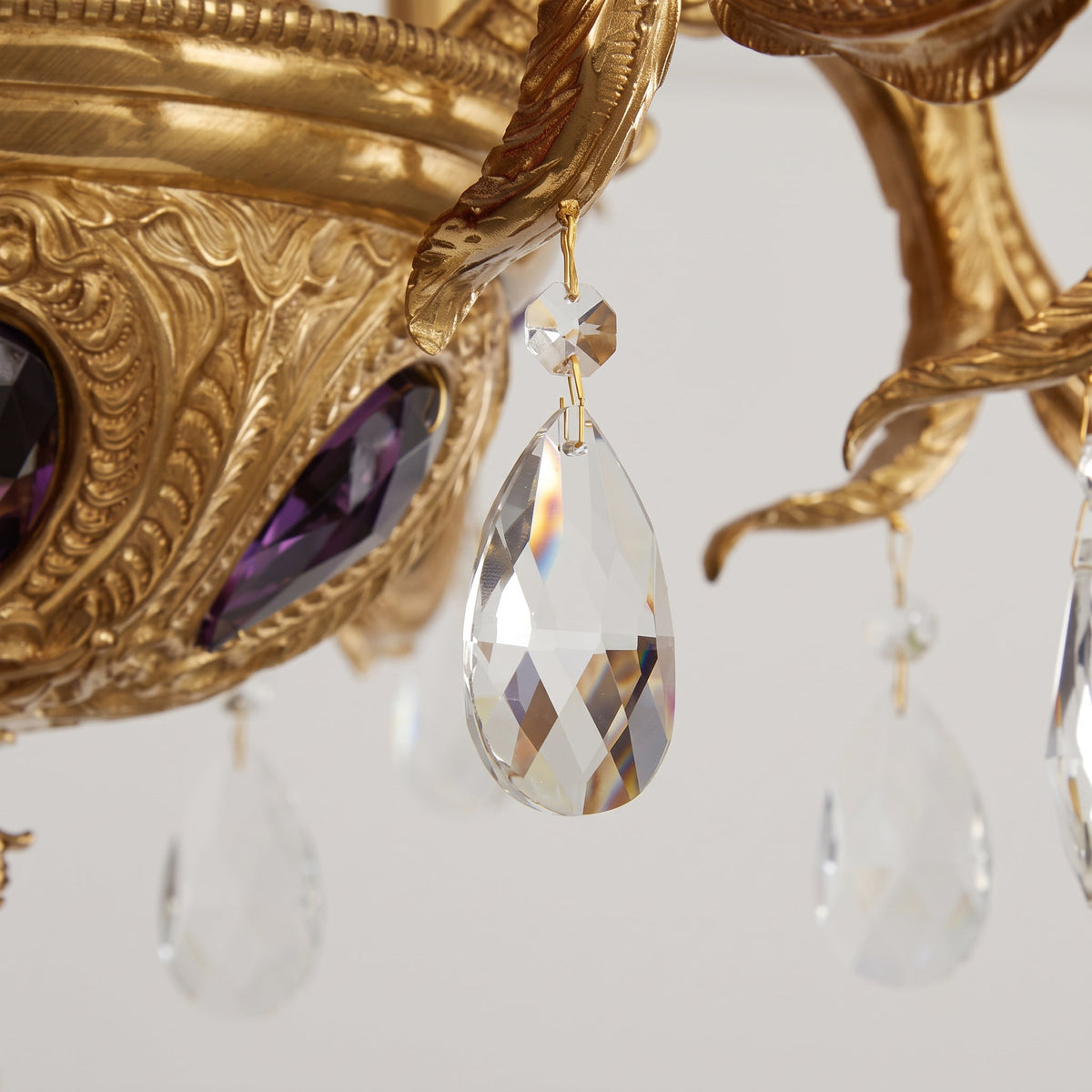 Verona Chandelier, third shade and diffuser detail