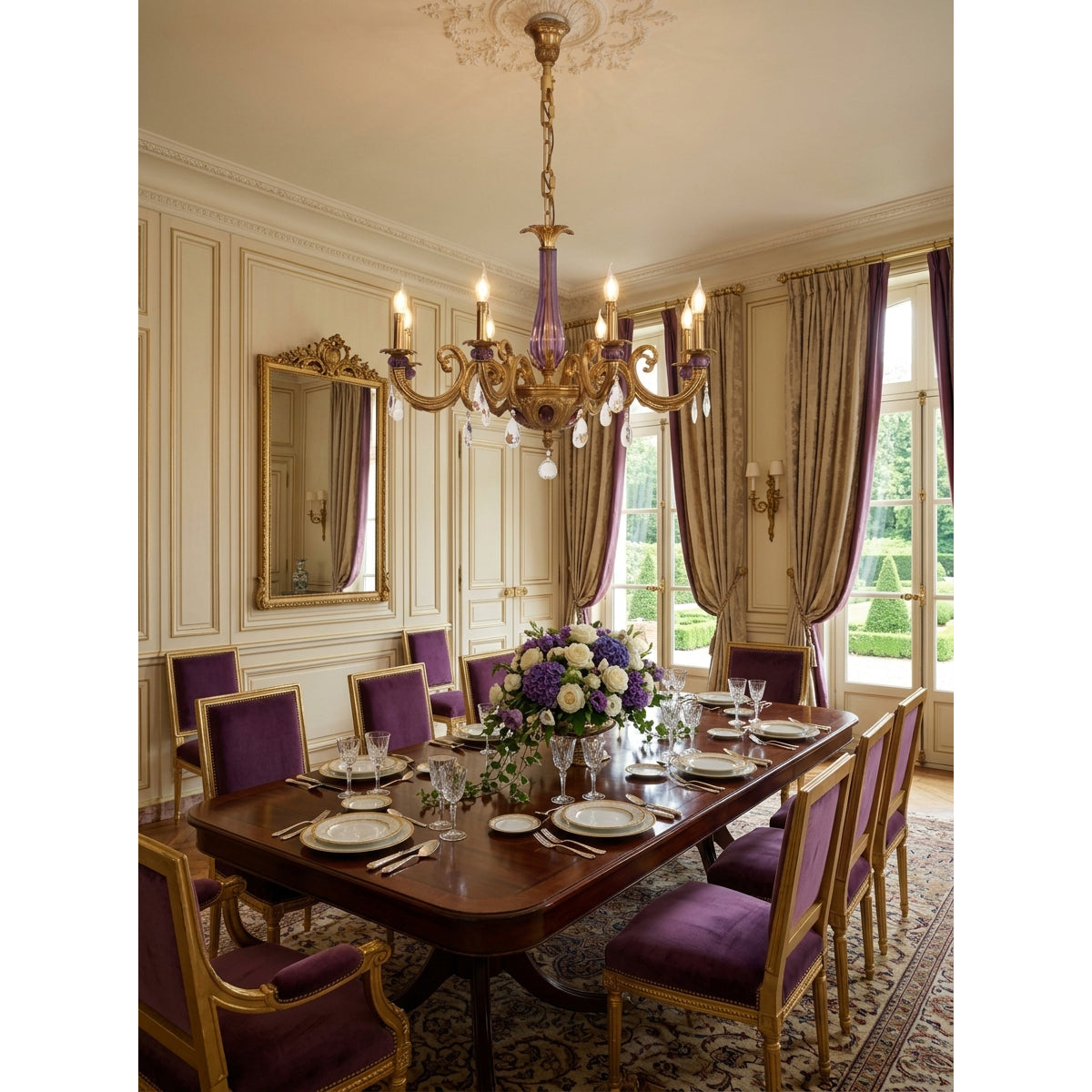 Verona Chandelier, full fixture from the front