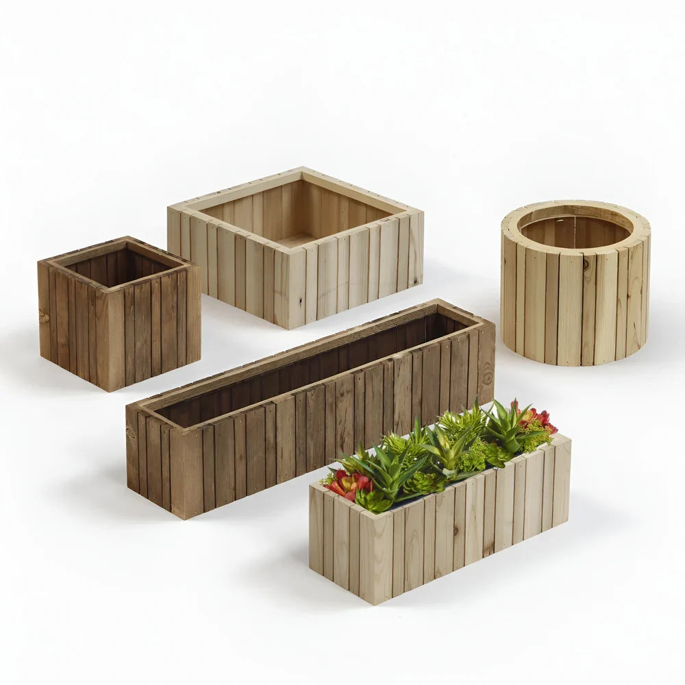 Vertical Slat Wood Box Case Pack, full piece on a surface