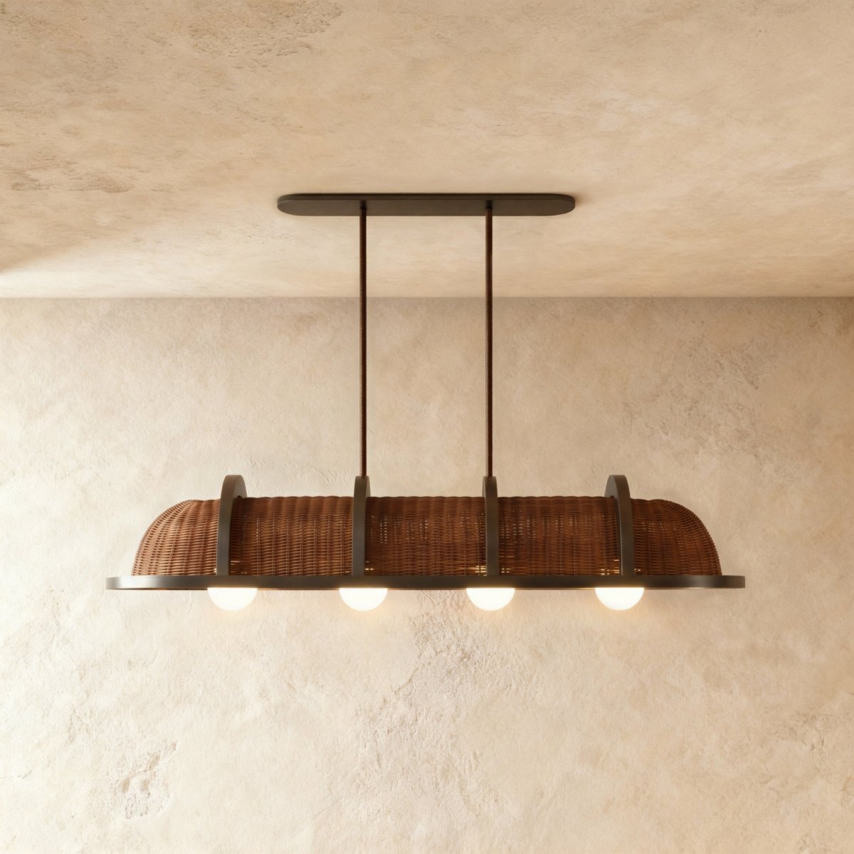 Vetra Metal Pendant Light, full fixture front view