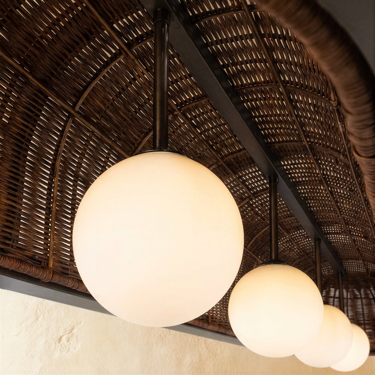 Vetra Metal Pendant Light, unlit profile view