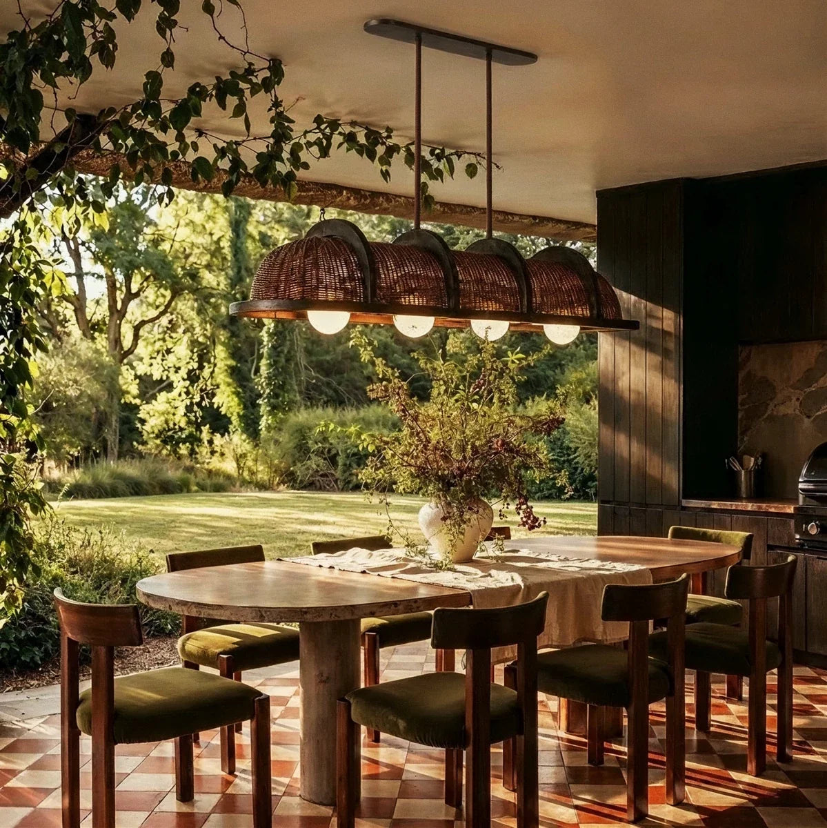 Vetra Metal Pendant Light, angled view showing the silhouette