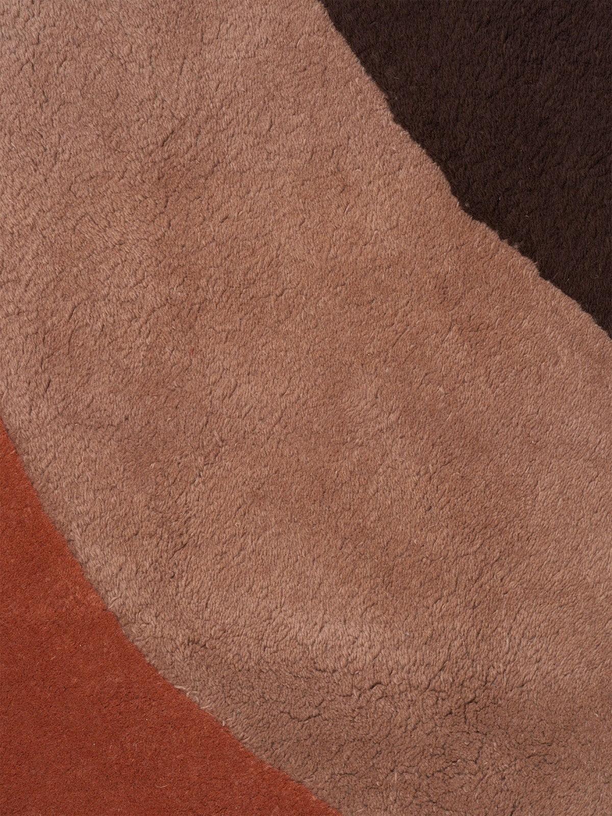View Tufted Wool Rug, Red Brown, corner and edge detail