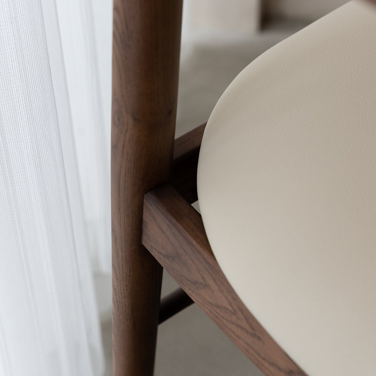 Japandi Walnut Wood Dining Chair PUREA