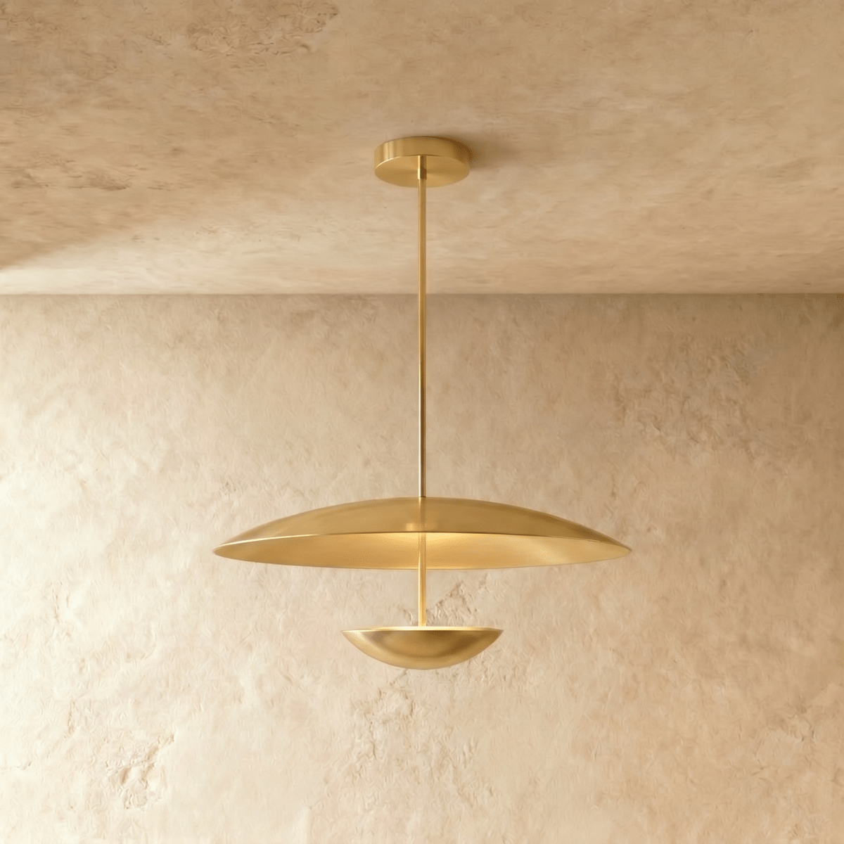 Voryn Metal Pendant Light, close up of the finish and material